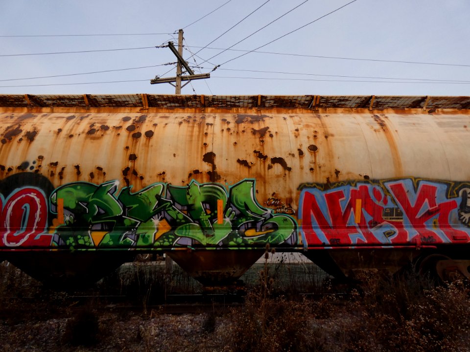 Abandoned Train on a Frosty Morning