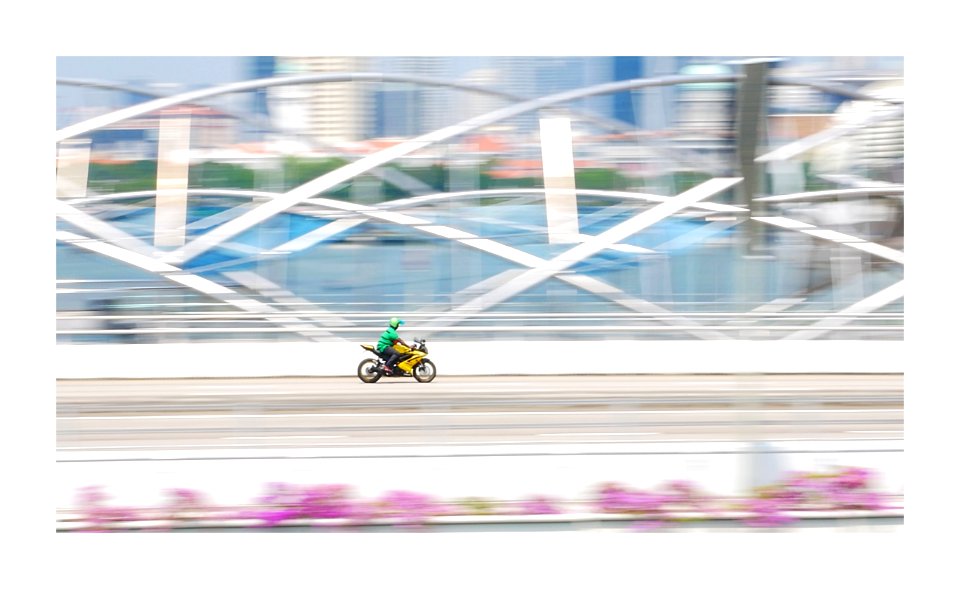 Motorbike on Bayfront bridge