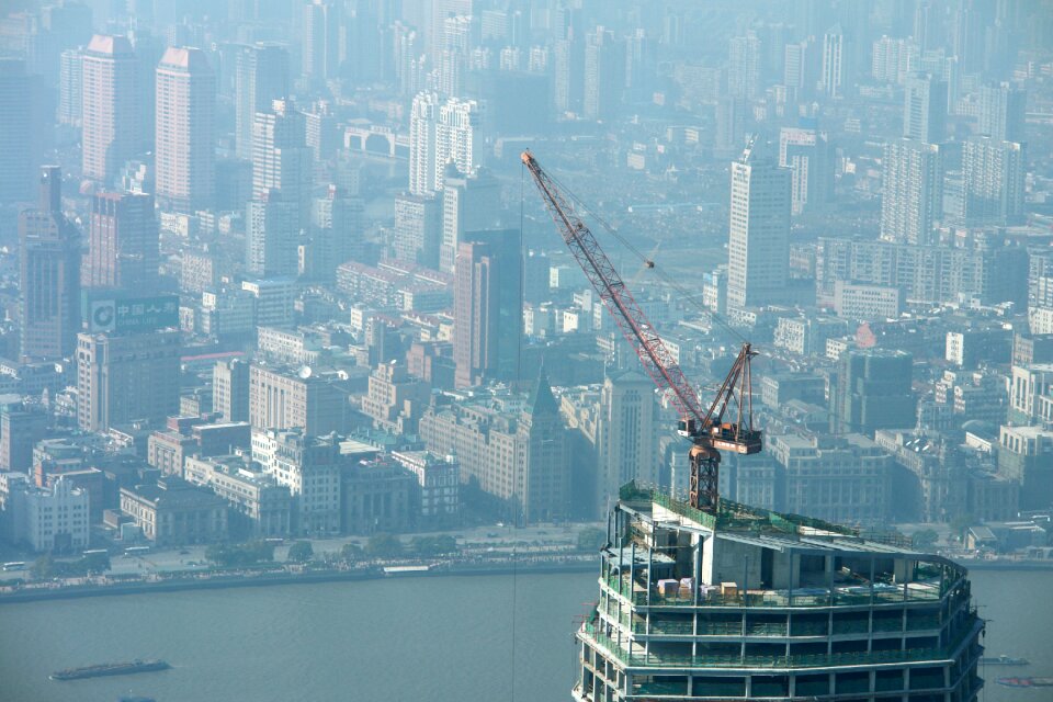 Skyscrapers city construction site construction work