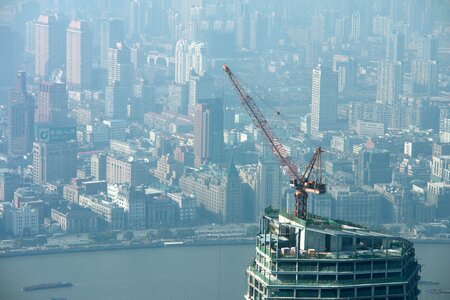 Skyscrapers city construction site construction work