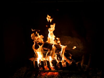 Fireplace flames black fire