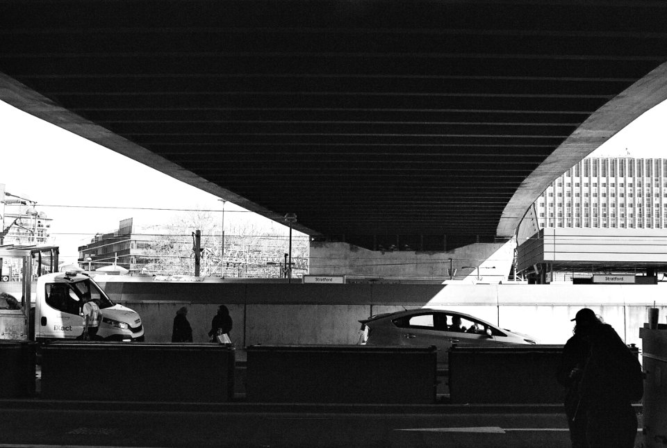 Underneath Stratford footbridge