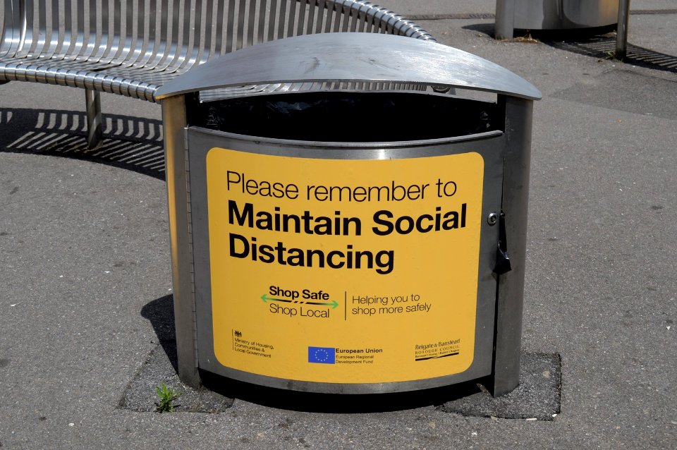 Bin at Redhill bus station