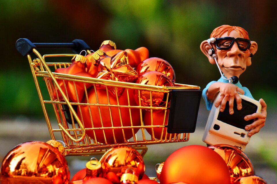 Shopping purchasing christmas balls