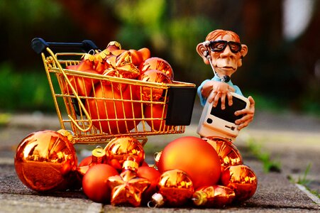 Shopping purchasing christmas balls