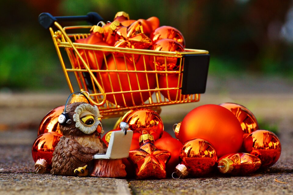 Shopping purchasing christmas balls