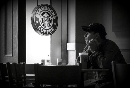 Starbucks street photography lonely