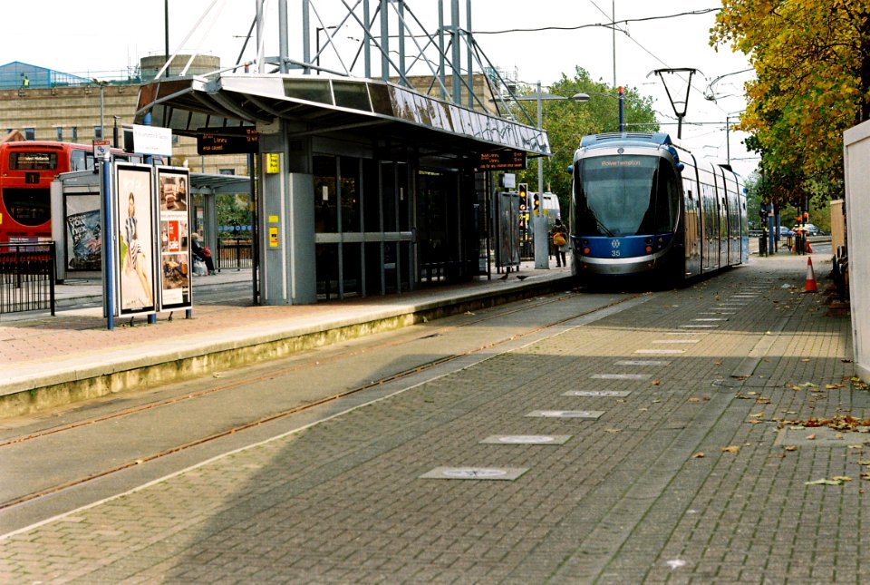 West Midlands Metro tram 35 at Wolverhampton St George’s terminus