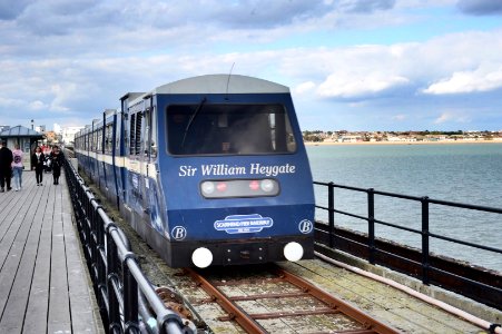 Train near mid-point of Southend pier