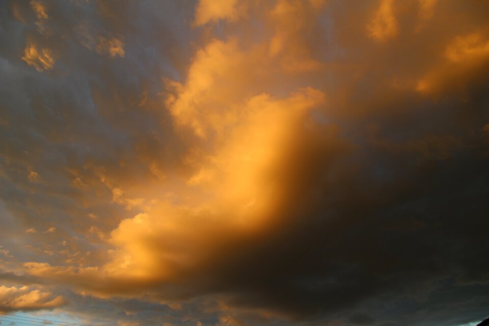 Dark clouds evening sky sunset