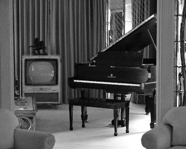 Interior design retro piano