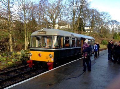 German 4-wheel Diesel railbus, Oxenhope station,keighley & Worth Valley Railway photo