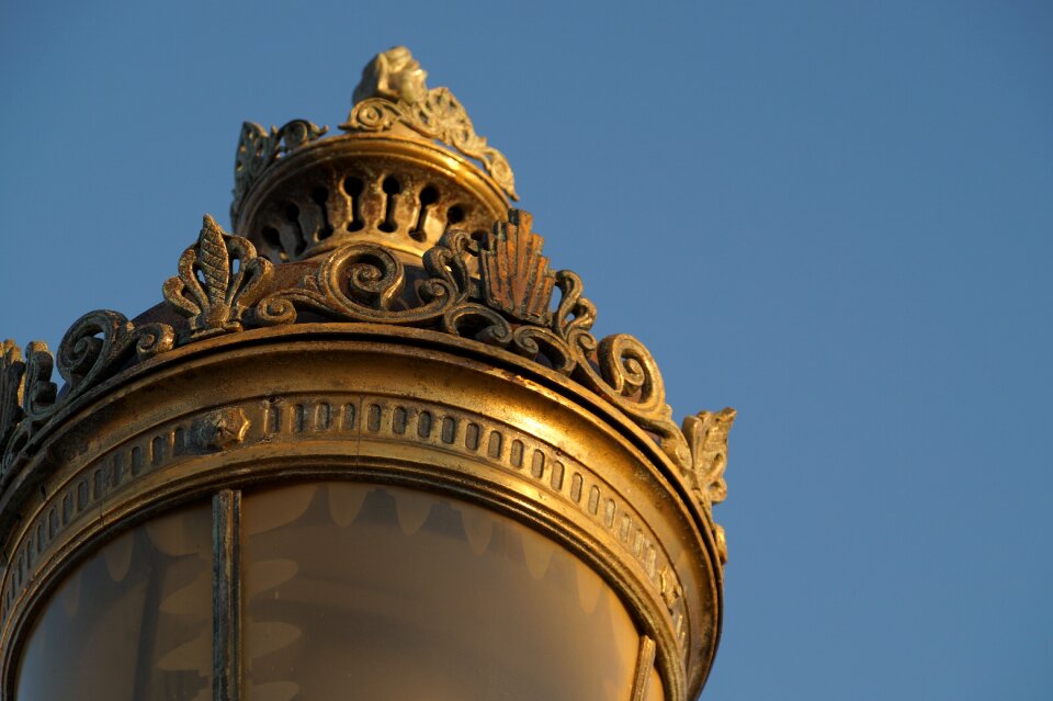 Architecture ancient blue lamp