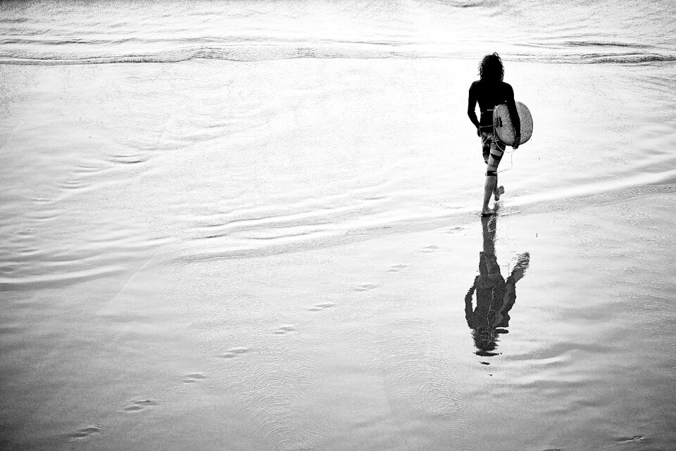 Walking water shore