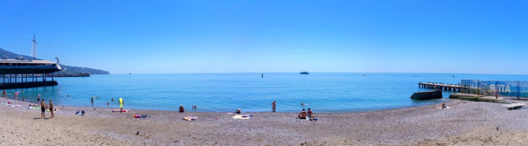 Black Sea, Embankment them. Lenin, Yalta, Republic of Crimea, June 2020 photo
