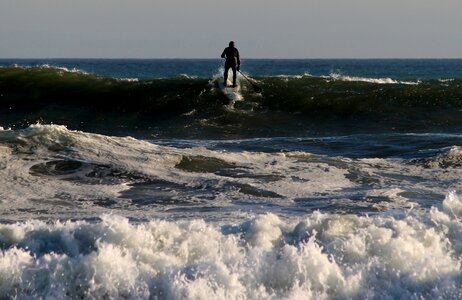 Wave surfing wet