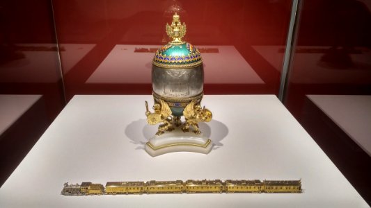 Easter Egg With a Model of A Siberian Train. House of Faberge.