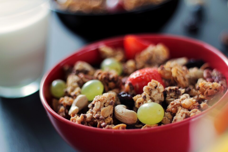Cashews grapes strawberries