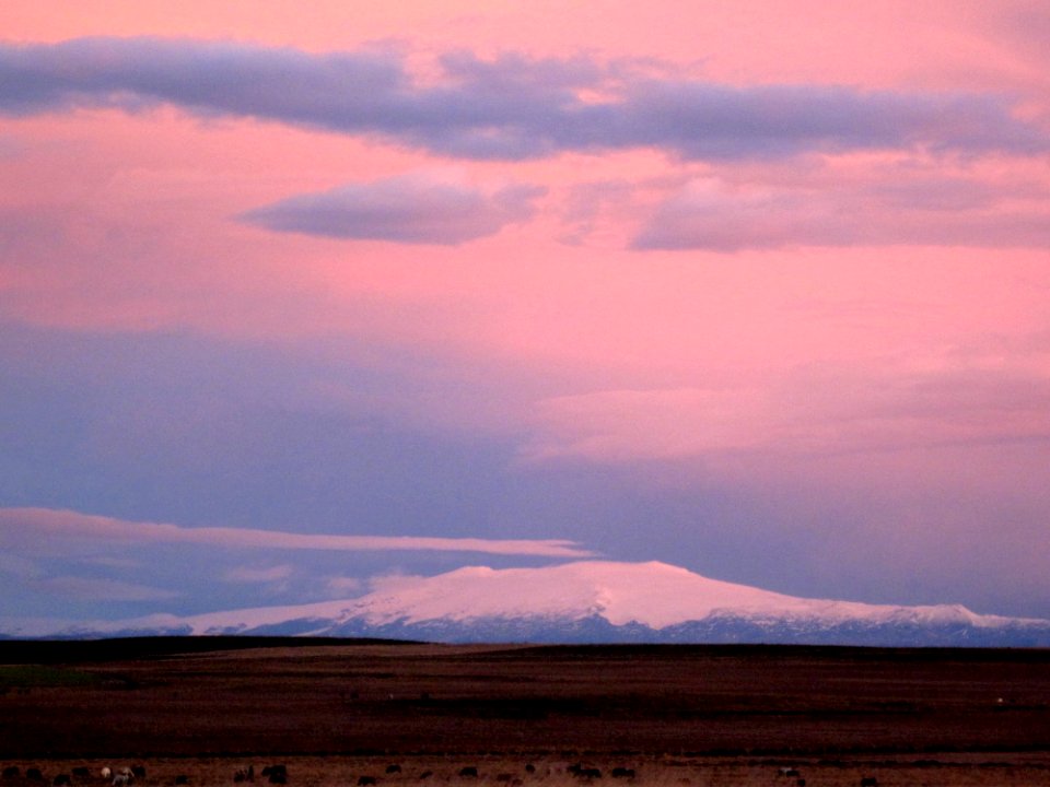 Rosy Sunset Over Glacier