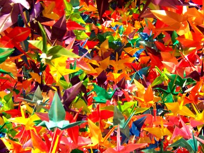 misc colorful paper cranes 2
