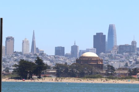 San Francisco from Crissy Field Beach next to the Golden Gate Bridge