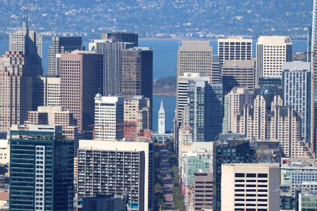 Ferry Building and Market Street from Twin Peaks photo