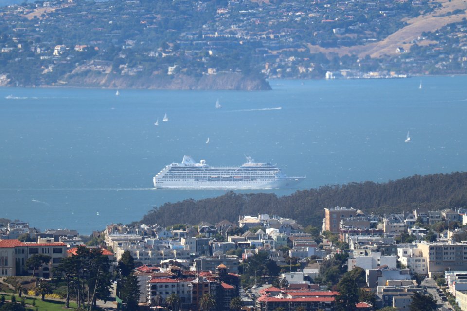 Cruise Ship in the Bay from Twin Peaks