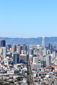 Salesforce Tower, Market Street and the Ferry Building from Twin Peaks photo