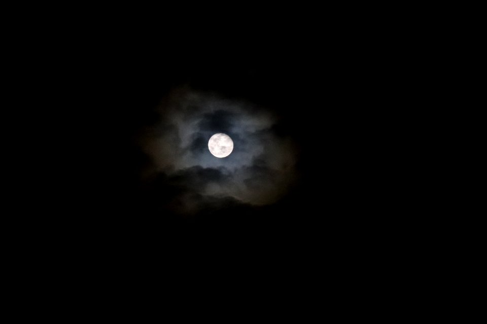 Berkeley Full Moon and Clouds