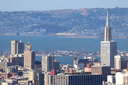 Transamerica Pyramid and Treasure Island from Twin Peaks photo