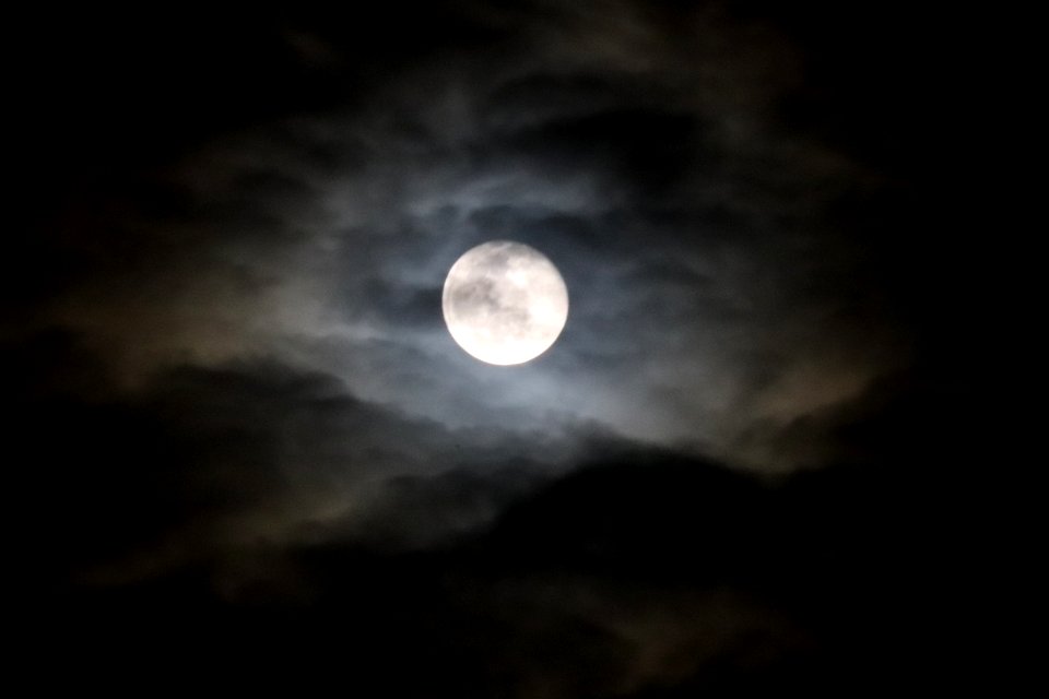 Berkeley Full Moon and Clouds