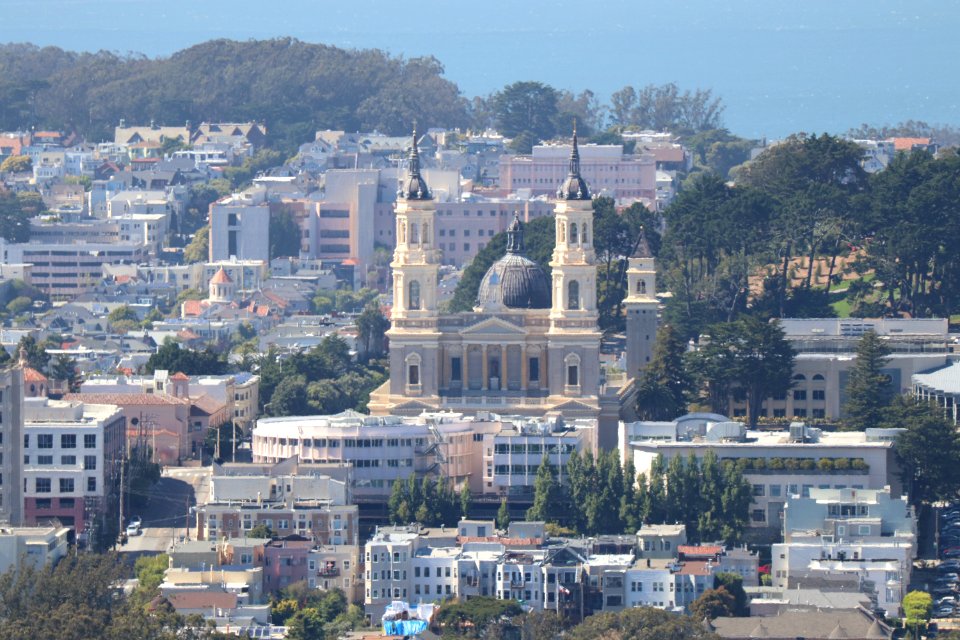 Saints Peter and Paul Church San Francisco from Twin Peaks