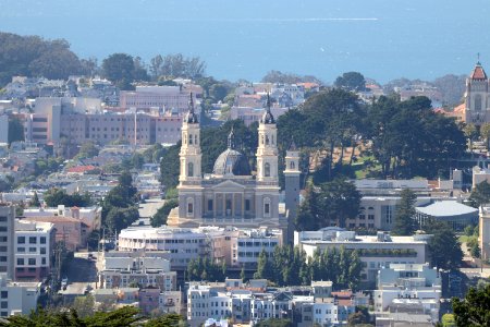Saints Peter and Paul Church San Francisco from Twin Peaks