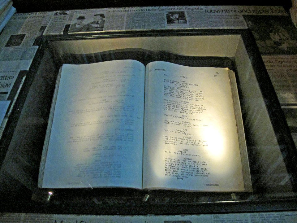 The Godfather Screenplay in the Museum of Cinema