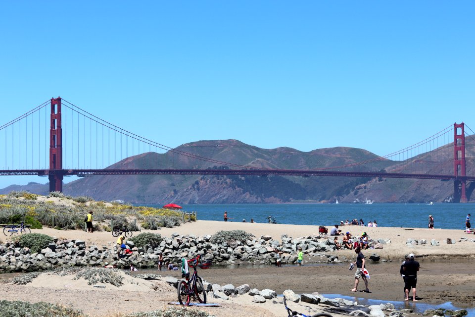 Golden Gate Bridge from Crissy Field Beach