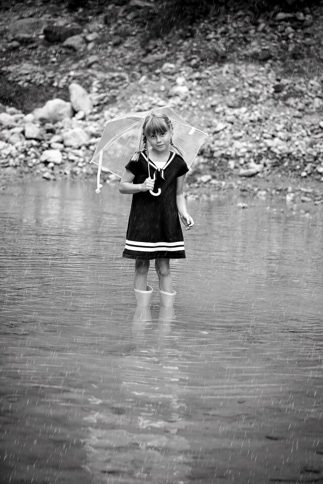 Girl water rubber boots