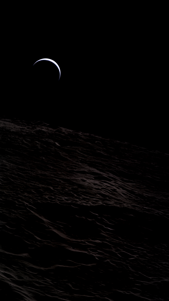 A crescent Earth seen from Lunar orbit by Apollo 15 Astronaut Al Worden