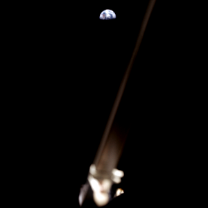 The first time a human saw Earth from the surface of the Moon