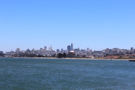 San Francisco from Crissy Field Beach next to the Golden Gate Bridge