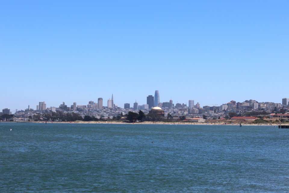 San Francisco from Crissy Field Beach next to the Golden Gate Bridge