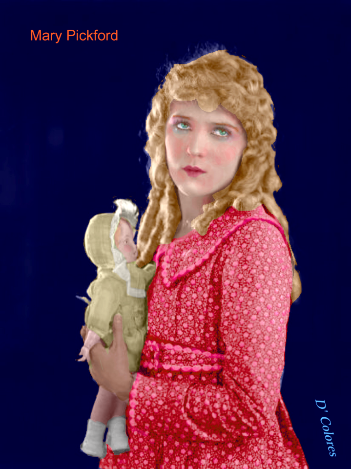 Mary in a pink dress w doll