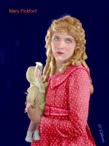 Mary in a pink dress w doll