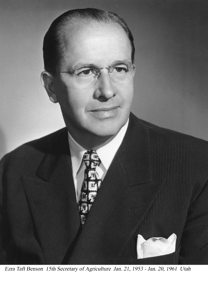 Ezra Taft Benson, 15th Secretary of Agriculture, January 1953 - January 1961.