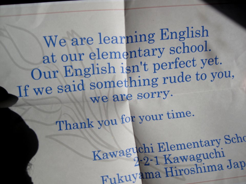 Presents from Hiroshima School Kids