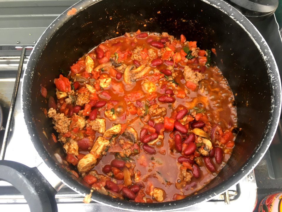 It's a Chili Camping Dinner