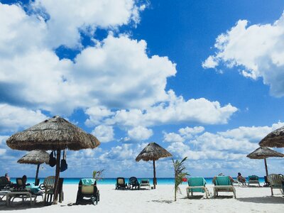 Lounge chairs people tropical photo