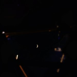 Earth seen from the Apollo 13 Lunar Module "lifeboat"