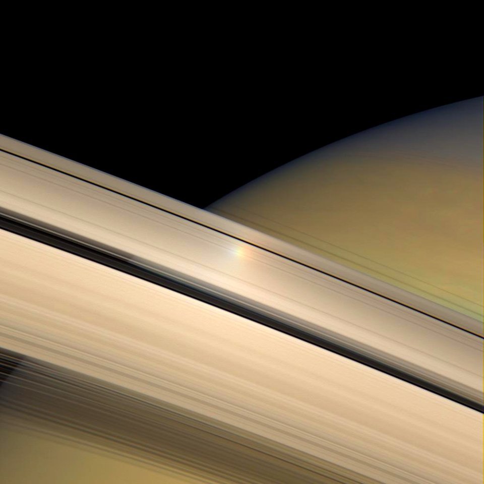 Rainbow on the Rings of Saturn
