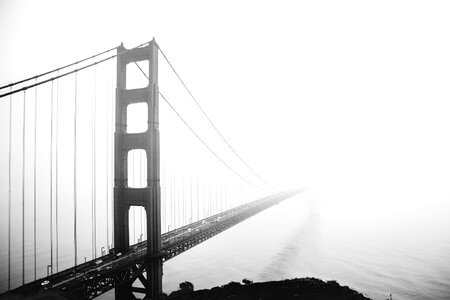 Architecture fog black and white photo