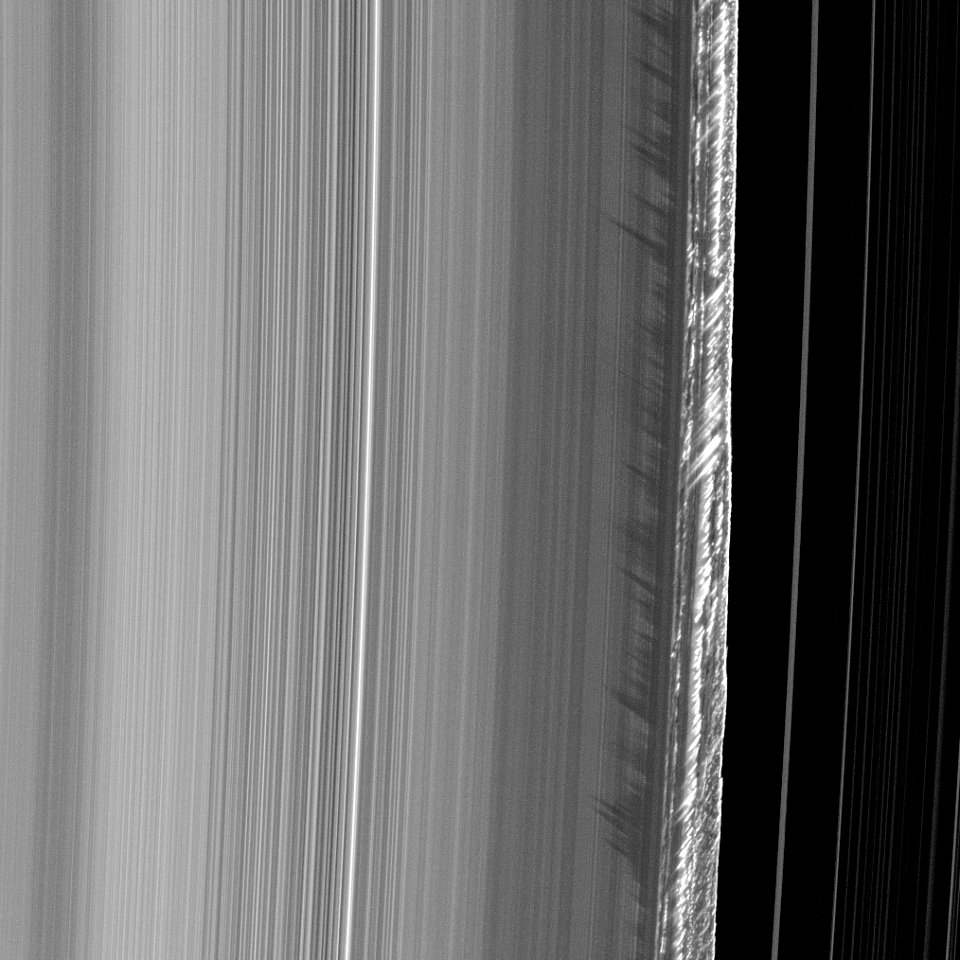 Shadows of vertical structures in Saturn's rings